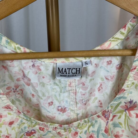 90s Vintage Floral 100% Cotton Cargo Dress by MATCH sz Small - Picture 6 of 10